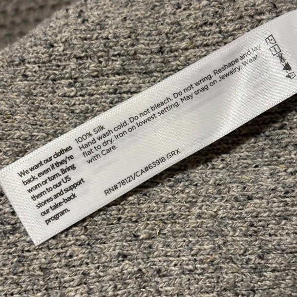 Eileen Fisher Silk Mockneck Sweater - Small, Gray - Picture 4 of 6